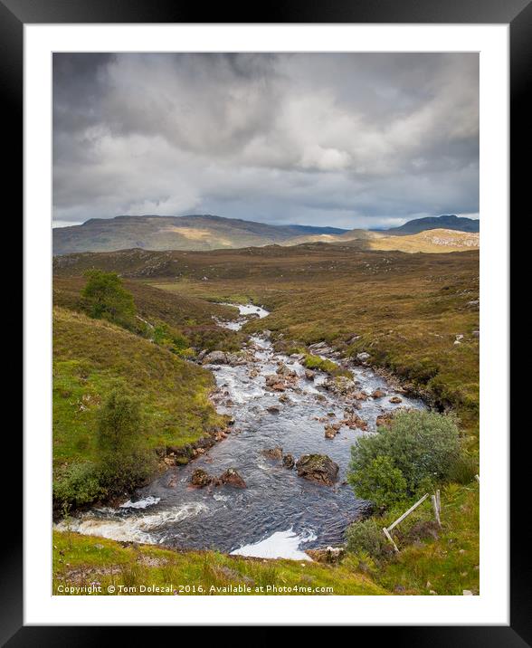 Assynt river Framed Mounted Print by Tom Dolezal