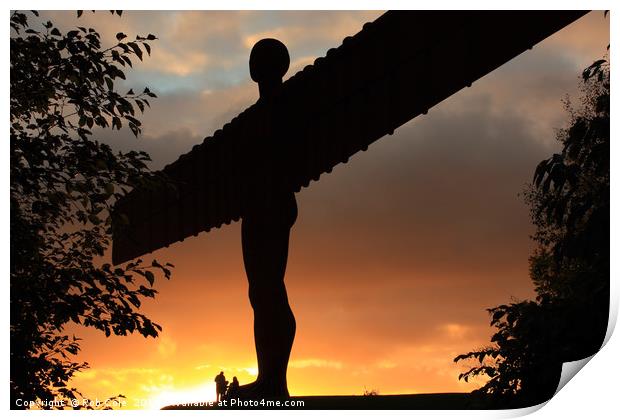 Angel of the North Sunset, Newcastle-Gateshead Print by Rob Cole