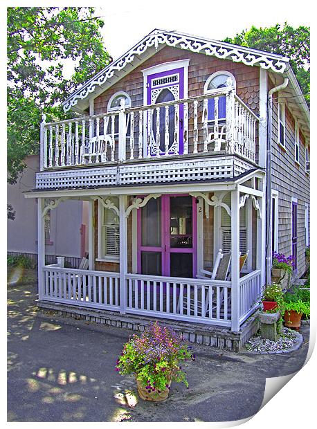 Oak Bluffs Gingerbread Cottages (7) Print by Mark Sellers
