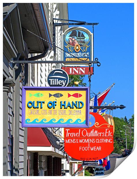 Lunenburg shop signs Print by Mark Sellers