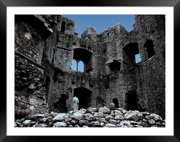 Castle Ruin Framed Mounted Print by Ian Jeffrey