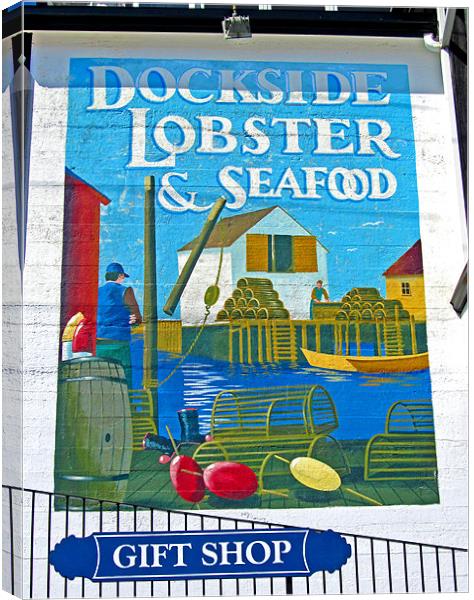 Dockside Lobster and Seafood sign Canvas Print by Mark Sellers