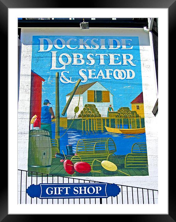 Dockside Lobster and Seafood sign Framed Mounted Print by Mark Sellers