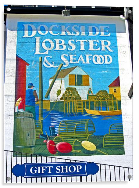Dockside Lobster and Seafood sign Acrylic by Mark Sellers