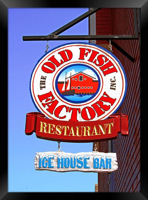 Old Fish Factory Restaurant sign Framed Print by Mark Sellers