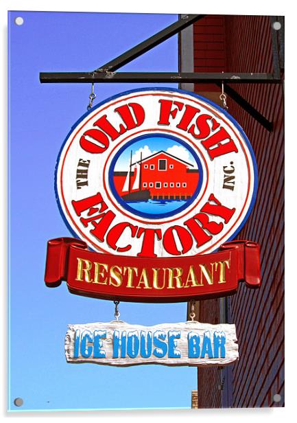 Old Fish Factory Restaurant sign Acrylic by Mark Sellers