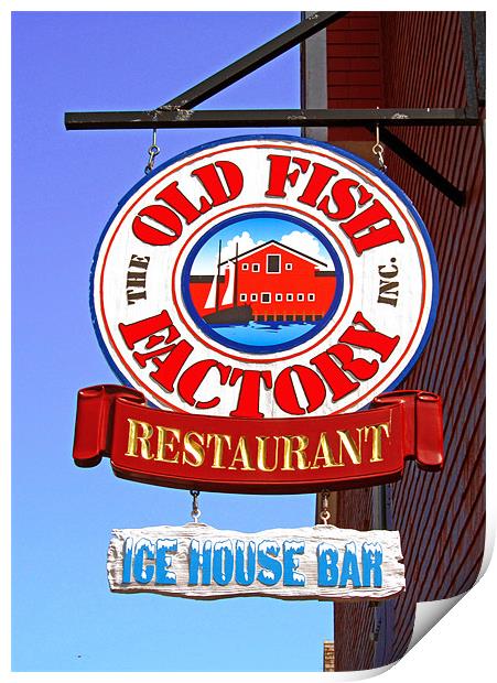 Old Fish Factory Restaurant sign Print by Mark Sellers