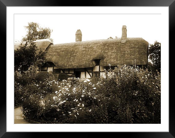 Cottage (Sepia) Framed Mounted Print by Ian Jeffrey