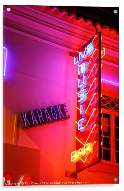 Karaoke Disco Night Life Lights Acrylic by Rob Cole