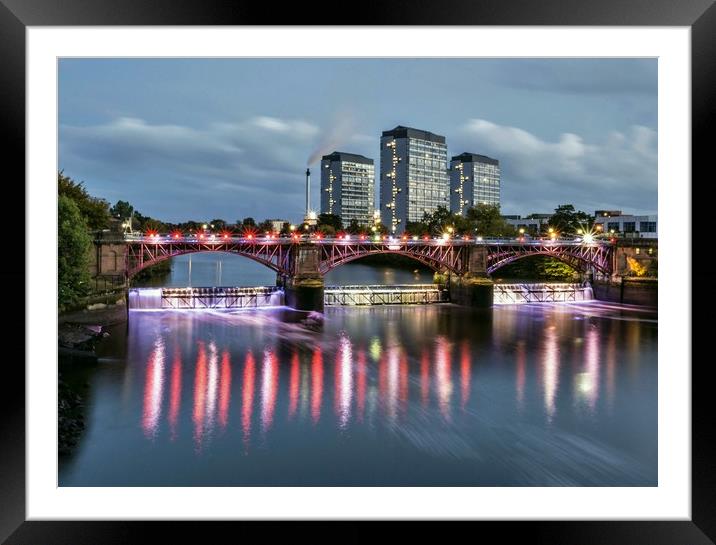 Tidal Weir and Pipe Bridge Framed Mounted Print by Angela H