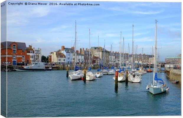Weymouth Harbour  Canvas Print by Diana Mower