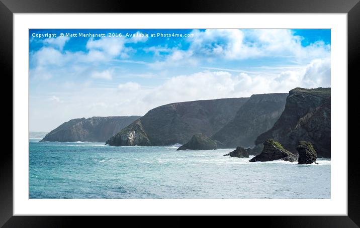 Cornish cliffs Framed Mounted Print by MATT MENHENETT