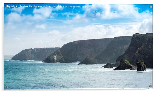 Cornish cliffs Acrylic by MATT MENHENETT