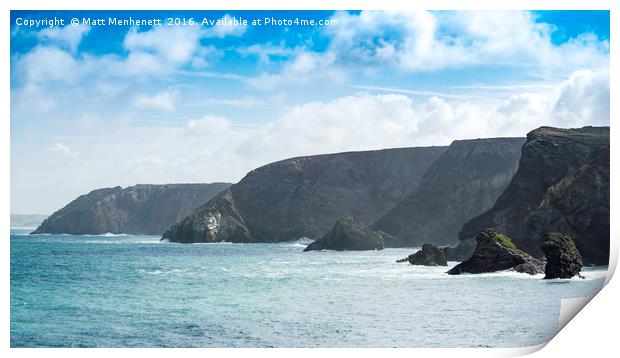 Cornish cliffs Print by MATT MENHENETT