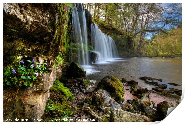 Sgwd Ddwli Isaf Waterfall at Pontneddfechan  Print by Neil Holman