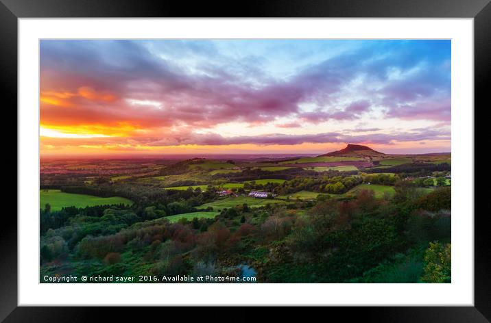 Gribdale Sunset Framed Mounted Print by richard sayer