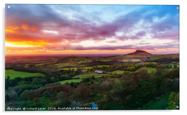 Gribdale Sunset Acrylic by richard sayer