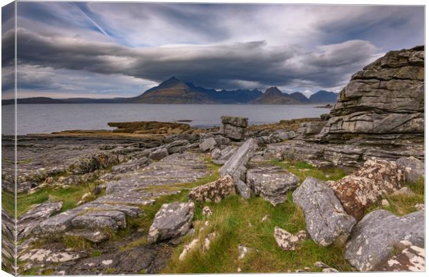 Black Cuillins from Elgol beach Canvas Print by Nick Rowland