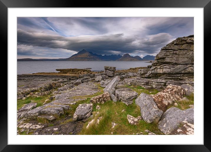 Black Cuillins from Elgol beach Framed Mounted Print by Nick Rowland