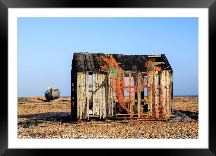 Abandoned Shed  on Dungeness Beach Framed Mounted Print by Jackie Davies