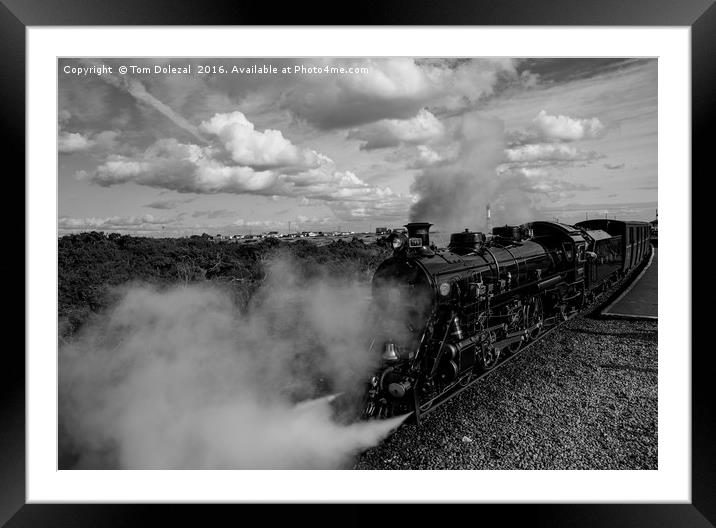 Dr Syn steam train BW Framed Mounted Print by Tom Dolezal