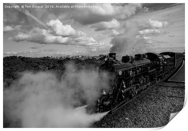 Dr Syn steam train BW Print by Tom Dolezal