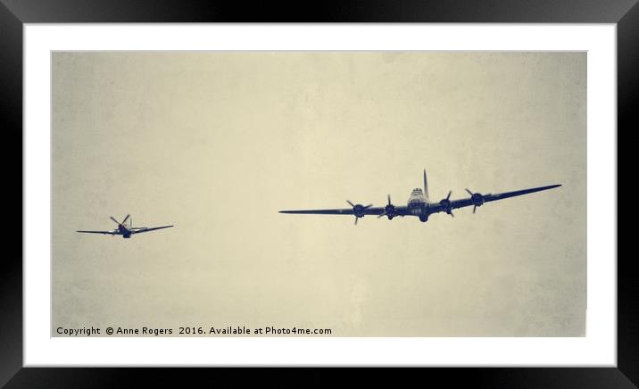 Fighter Escort from a 'Little Friend' Framed Mounted Print by Anne Rogers LRPS
