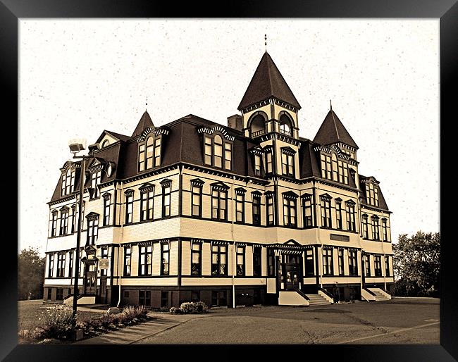 Lunenburg Academy Sepia (3) Framed Print by Mark Sellers