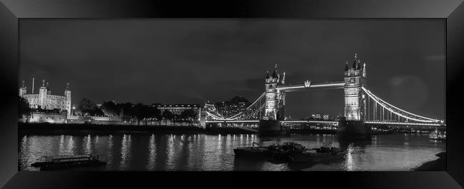 London at night, Tower Bridge and Tower of London Framed Print by Kevin Duffy