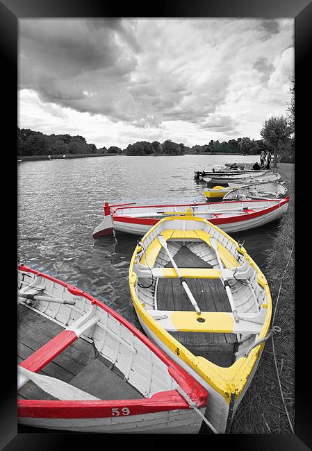 Rowing Boats at Thorpe Ness Framed Print by Stephen Mole