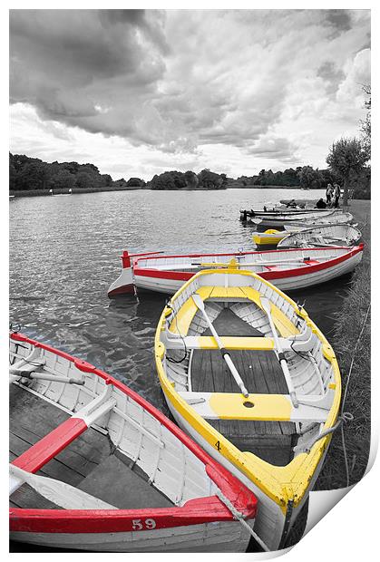 Rowing Boats at Thorpe Ness Print by Stephen Mole