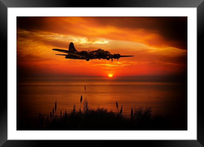 B17 Sunset Coast Framed Mounted Print by J Biggadike