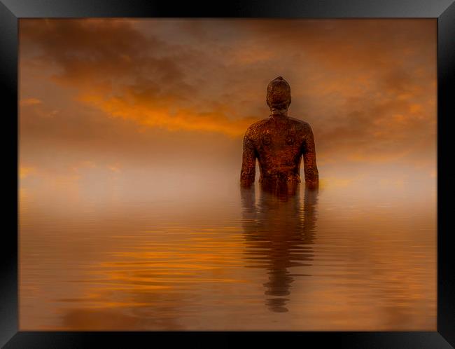 Antony Gormley's Another Place  Framed Print by Chris Evans