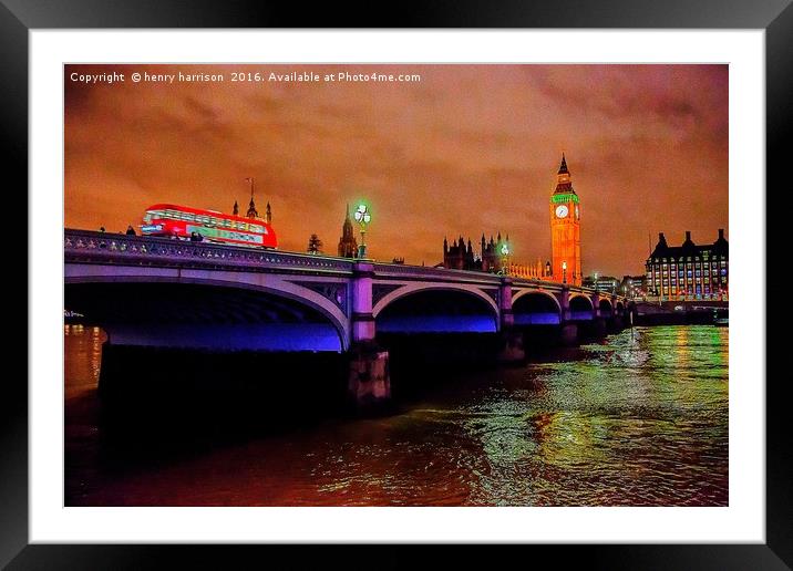 Westminster Bridge Framed Mounted Print by henry harrison