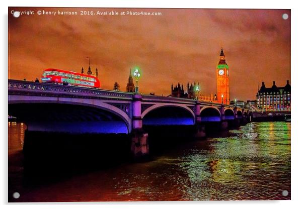 Westminster Bridge Acrylic by henry harrison