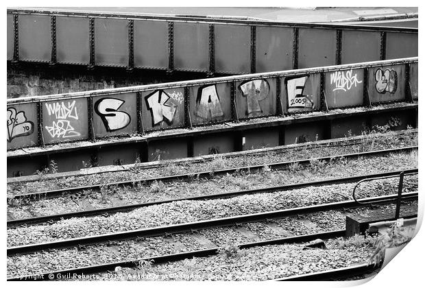 Urban Railway Graffiti Print by Gwil Roberts