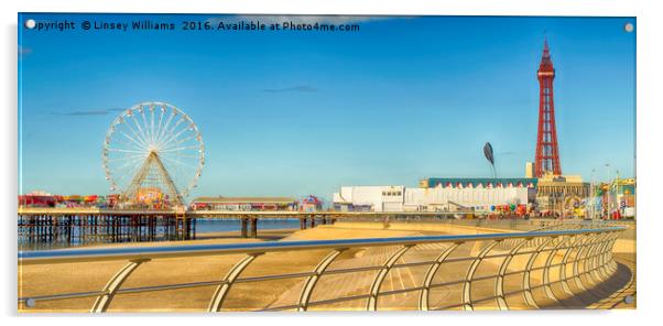 The North Pier Blackpool Acrylic by Linsey Williams