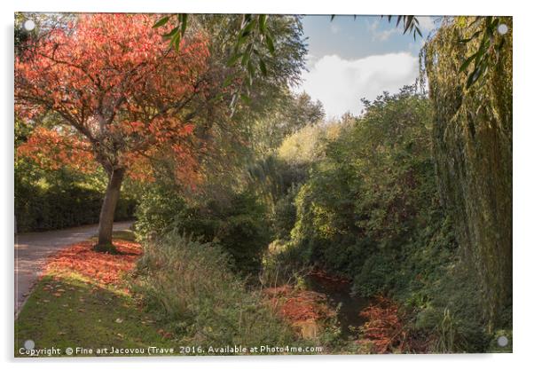 Welham autumn colours  Acrylic by Jack Jacovou Travellingjour
