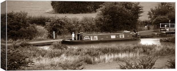 Canal Boat Canvas Print by Donna Collett