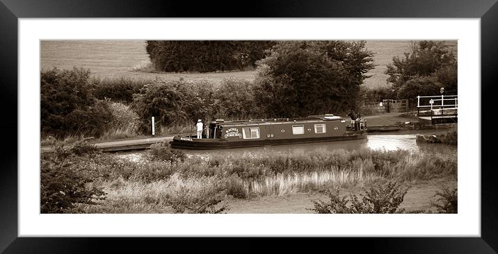 Canal Boat Framed Mounted Print by Donna Collett