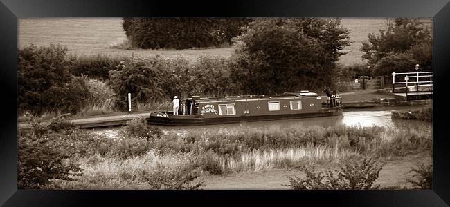 Canal Boat Framed Print by Donna Collett