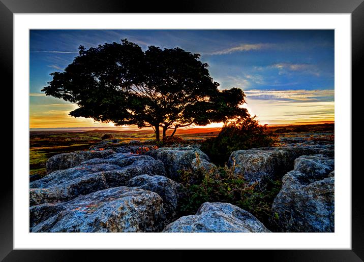 The rocky sunset Framed Mounted Print by David McCulloch