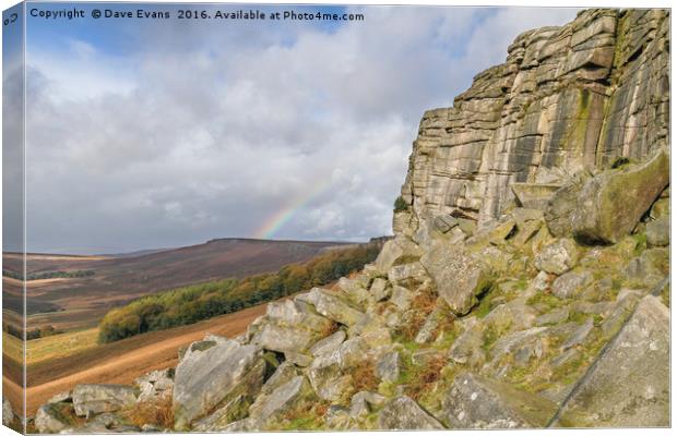Stanage Edge Rainbow Canvas Print by Dave Evans