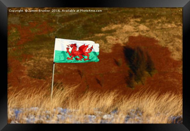 Welsh Flag and Mountain Colours Framed Print by James Brunker