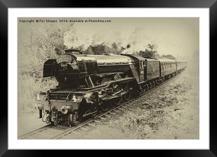 The flying scotsman at bury Framed Mounted Print by Derrick Fox Lomax