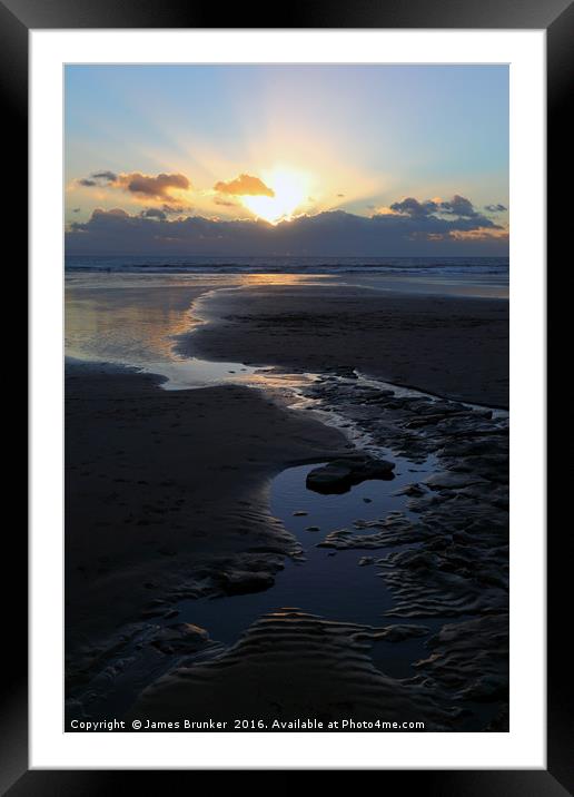 Dunraven or Southerndown Bay Sunset South Wales Framed Mounted Print by James Brunker
