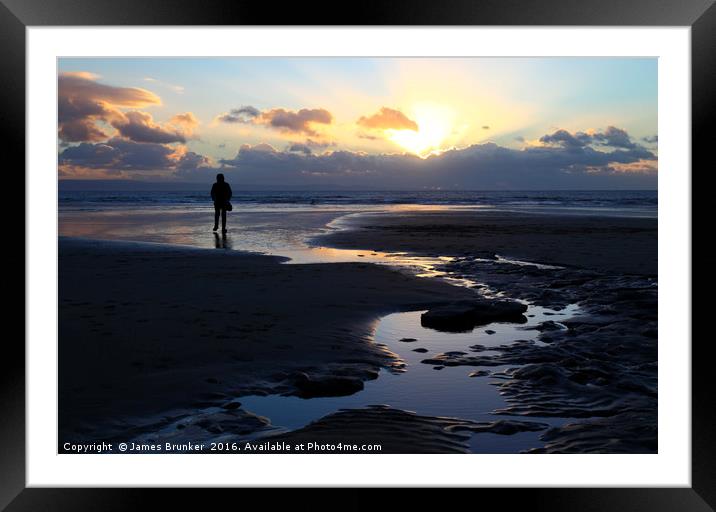 Glamorgan Heritage Coast Sunset Dunraven Bay Framed Mounted Print by James Brunker