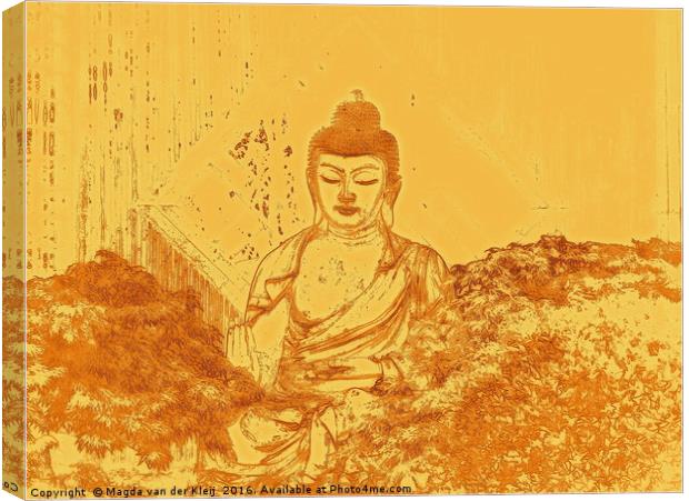 Warm Buddha Canvas Print by Magda van der Kleij