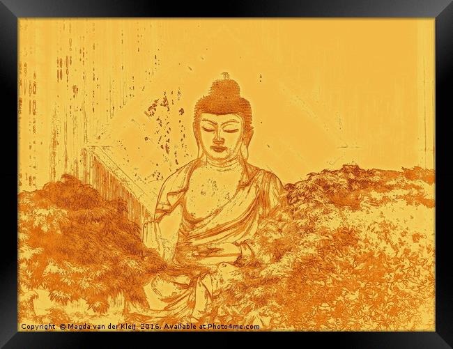 Warm Buddha Framed Print by Magda van der Kleij