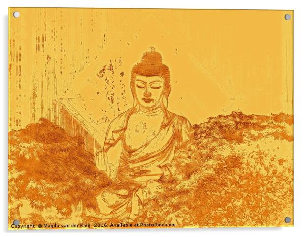 Warm Buddha Acrylic by Magda van der Kleij